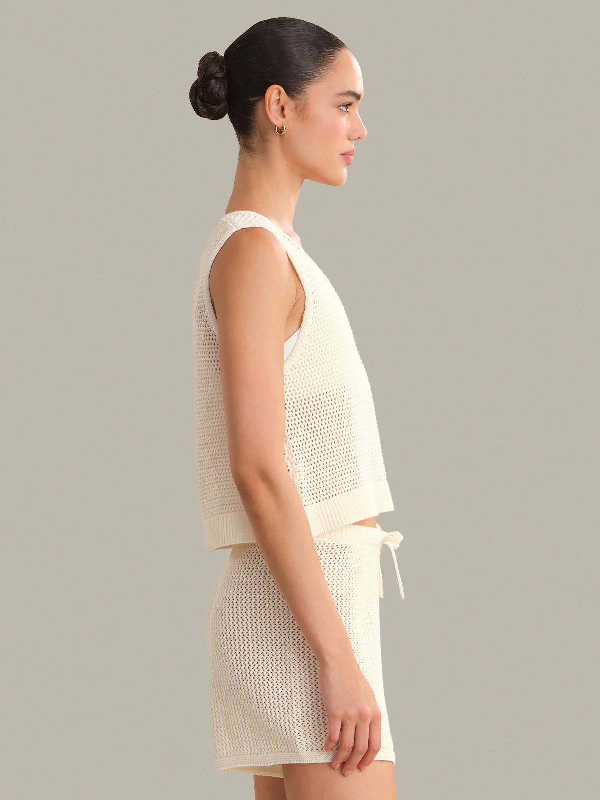 Rosa V-Neck Pointelle Mesh Tank - Image 2