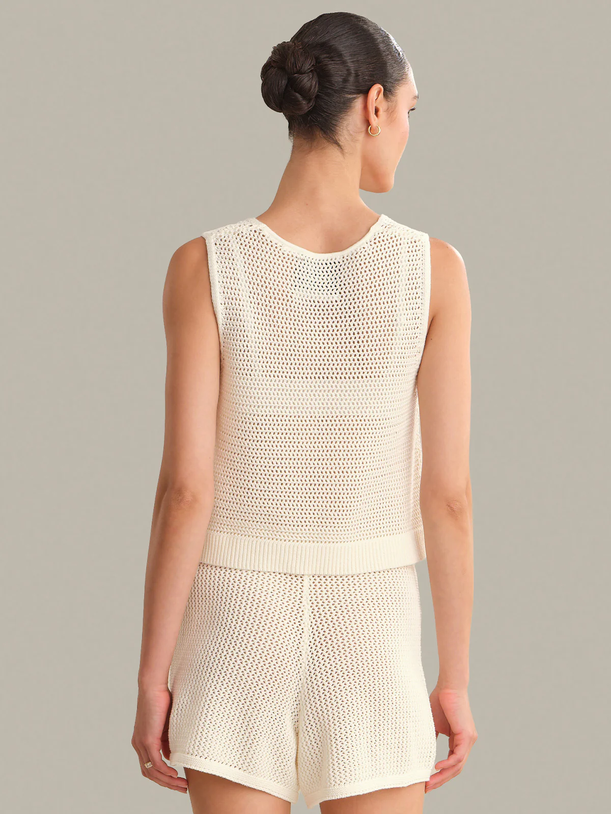 Rosa V-Neck Pointelle Mesh Tank - Image 3