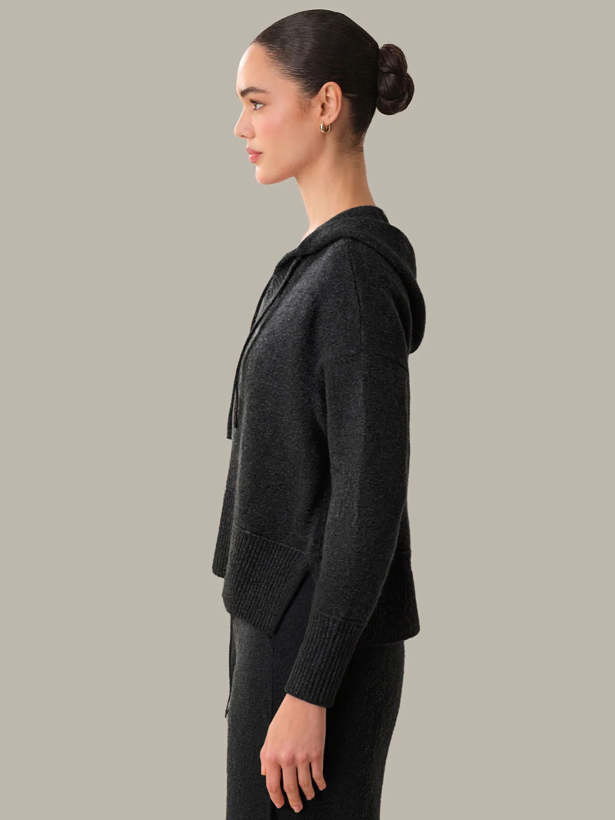 Rosalie: V-Neck Cashmere Blend Hoodie - Image 2