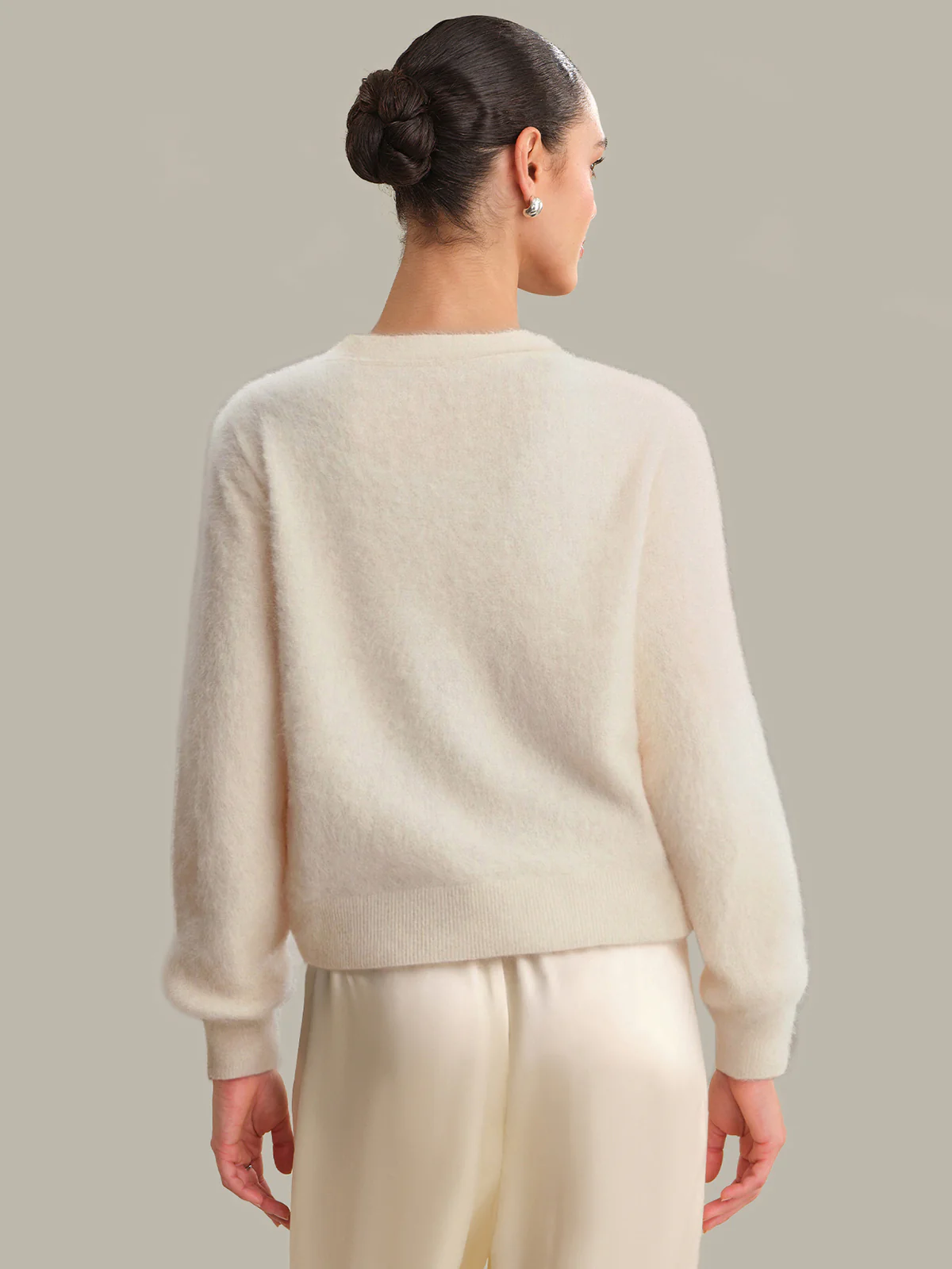Sally: Brushed 100% Cashmere Cardigan - Image 3