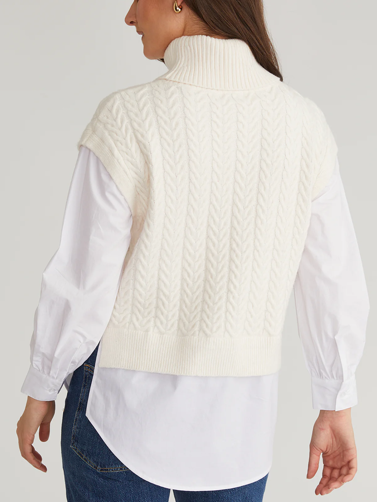 Sofia: Mixed Media Layered Turtleneck Sweater - Image 3