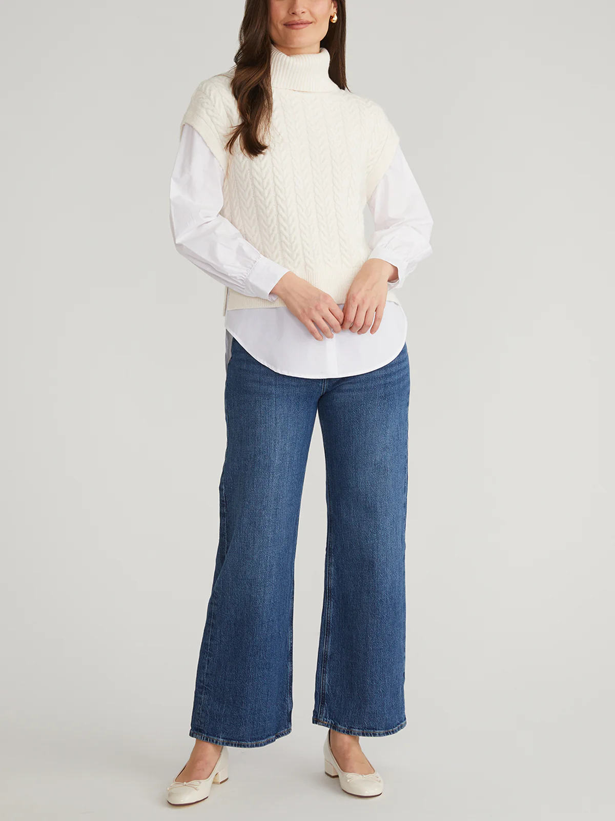 Sofia: Mixed Media Layered Turtleneck Sweater - Image 4