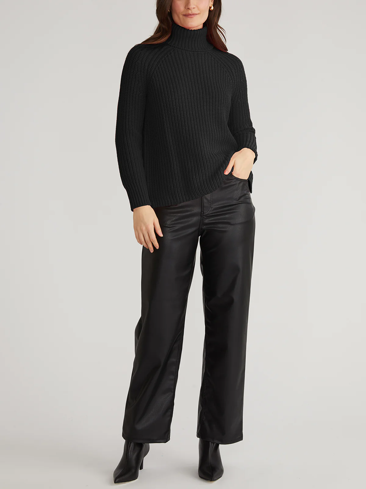 Stella: Cotton Shaker Stitch Turtleneck Sweater - Image 4