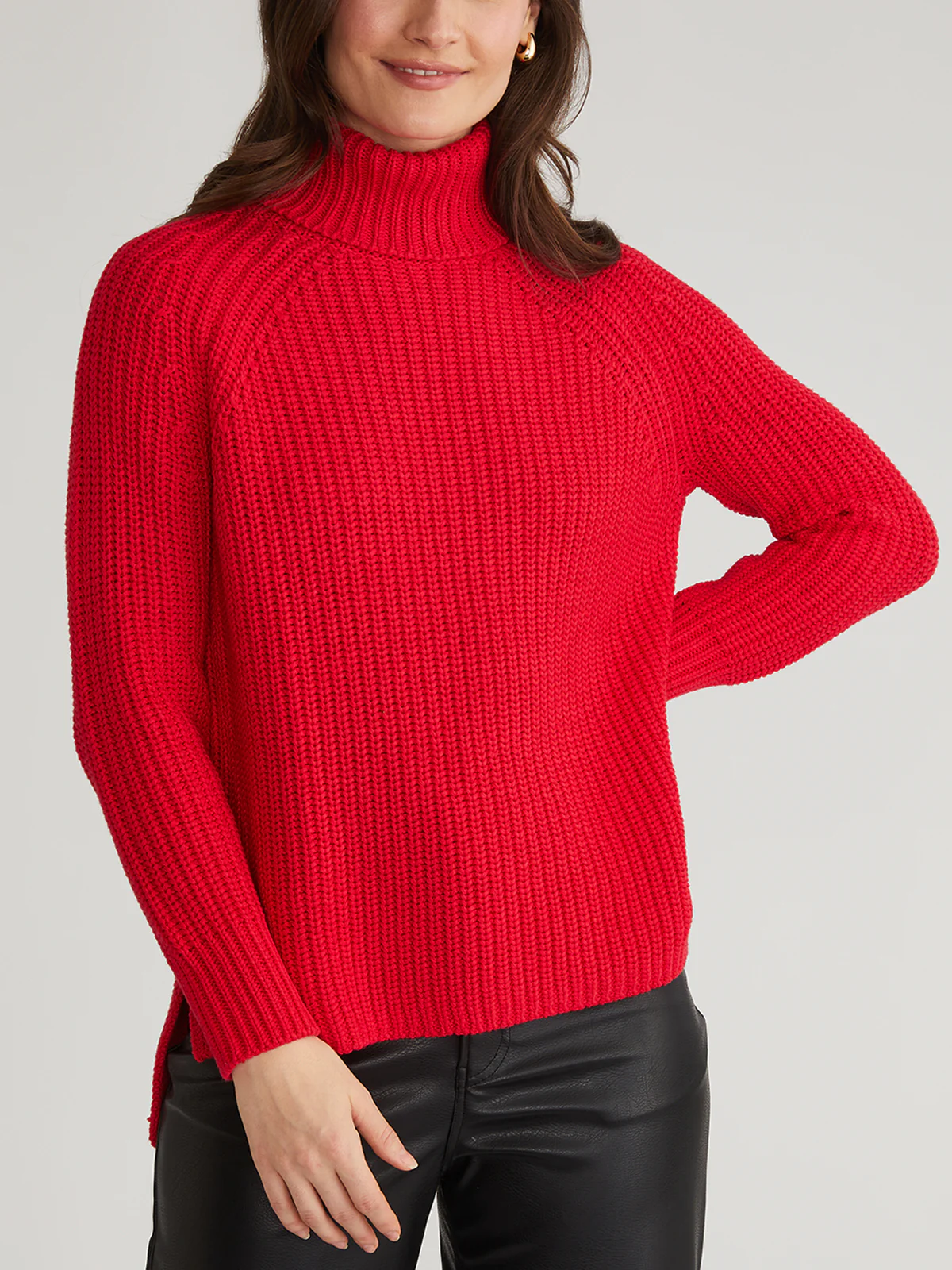 Stella: Cotton Shaker Stitch Turtleneck Sweater - Image 3