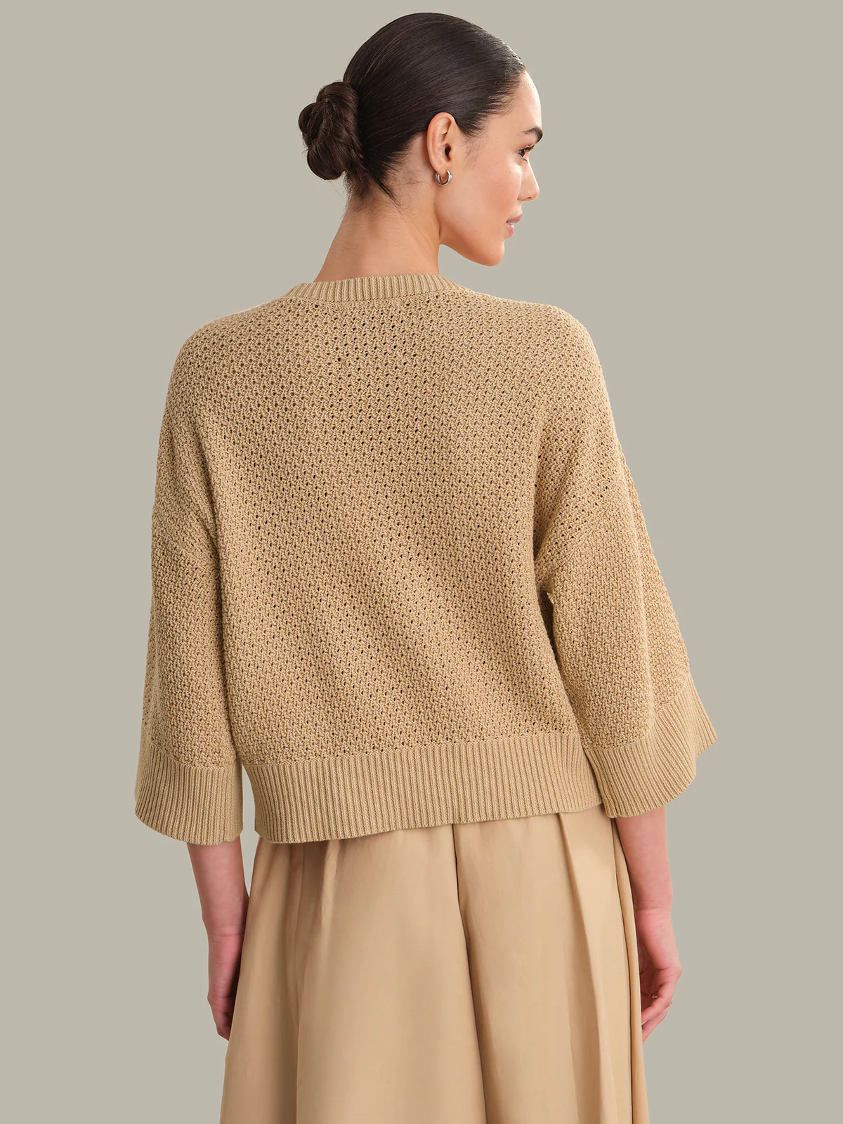 Suki: Pointelle Cotton Oversized Sweater - Image 3