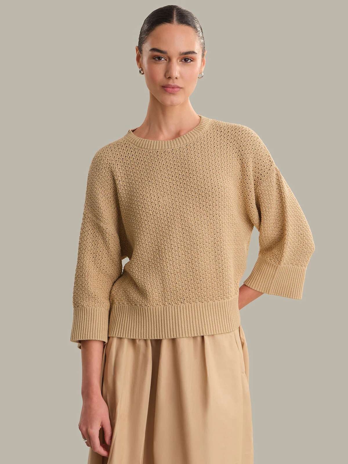 Suki: Pointelle Cotton Oversized Sweater - Image 4