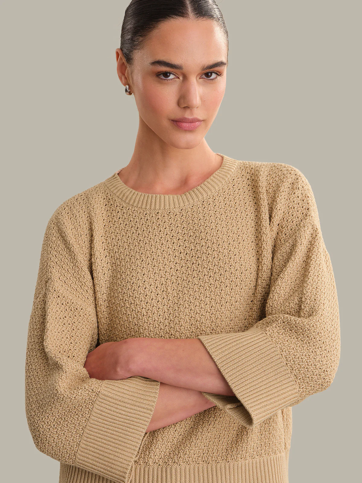 Suki: Pointelle Cotton Oversized Sweater - Image 5