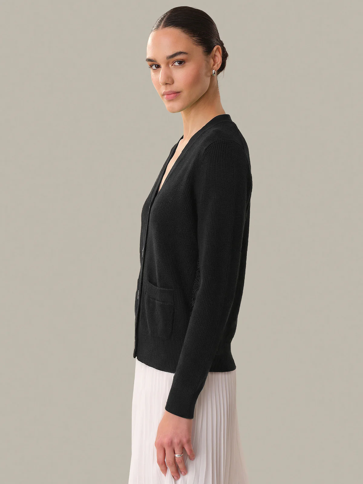 Sylvie: Lace x Cotton Cardigan - Image 2