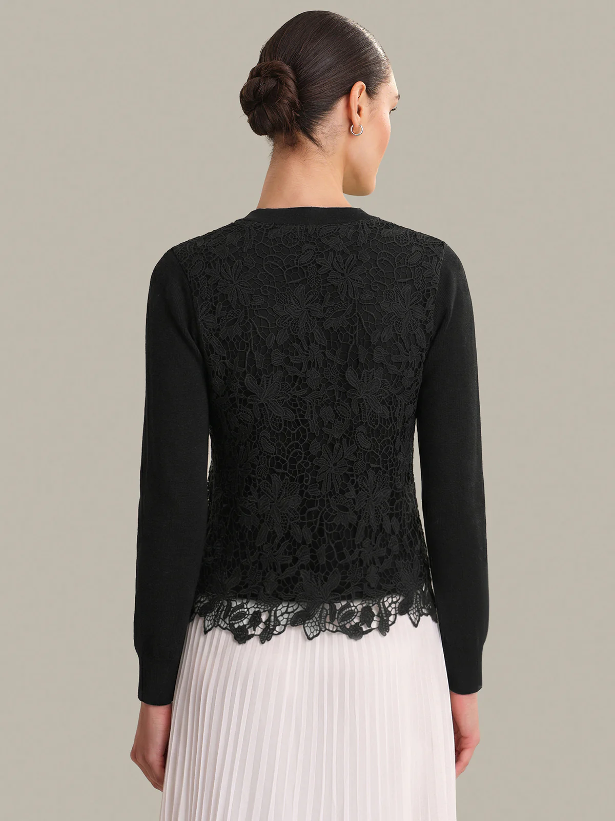 Sylvie: Lace x Cotton Cardigan - Image 3