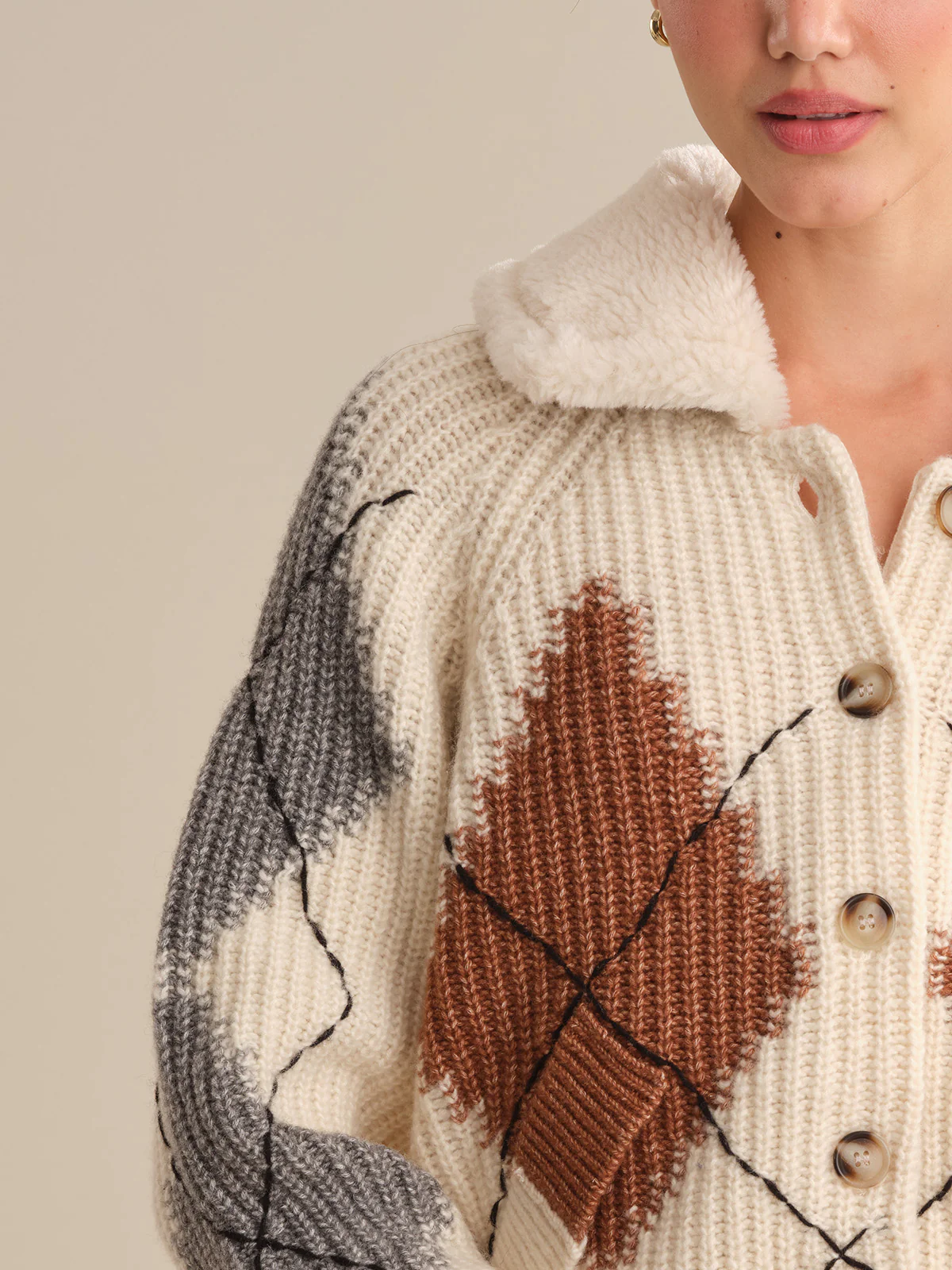 Talia: Argyle Knit Cardigan - Image 4