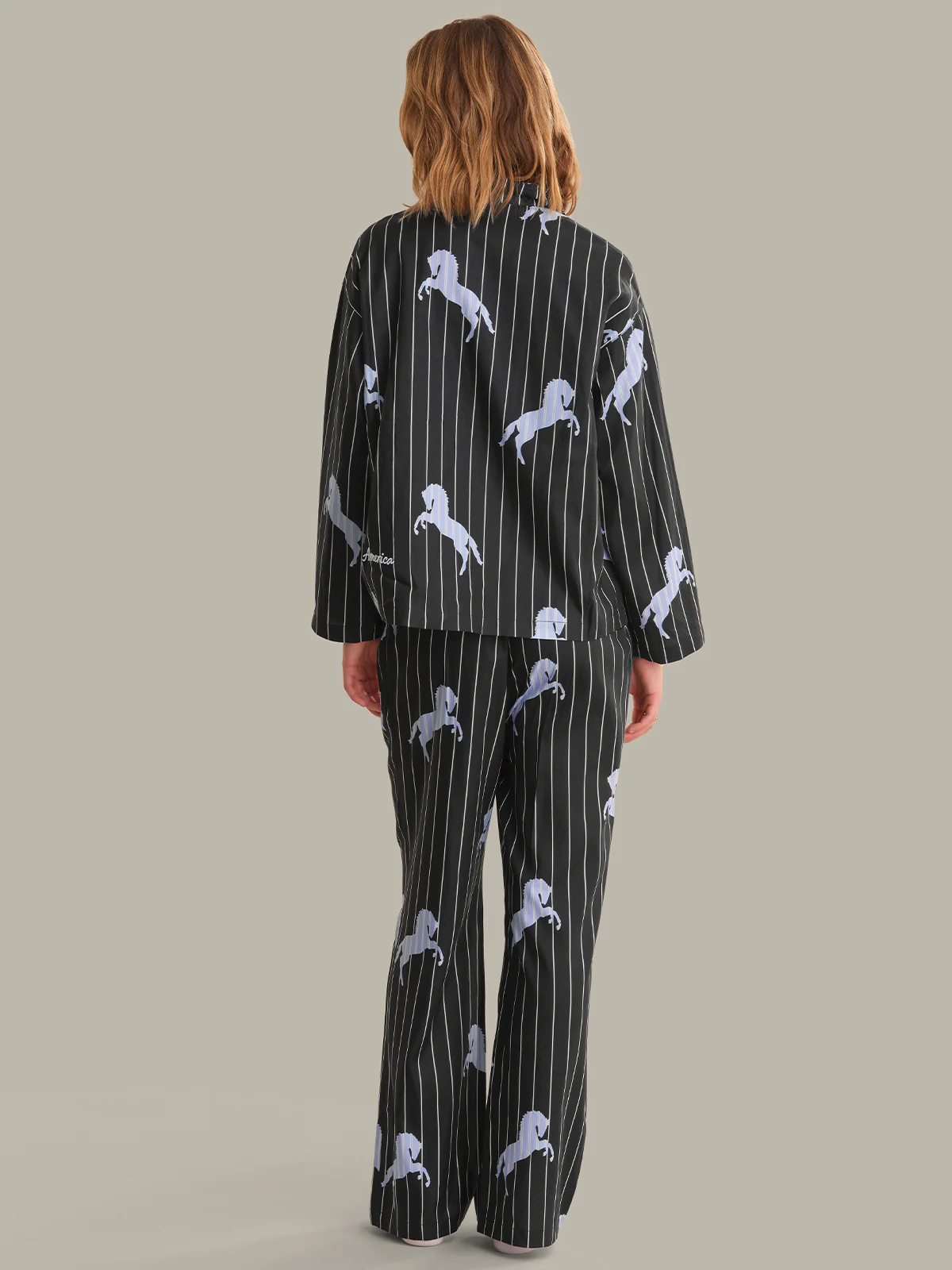 The Pinstripe Horse Print Sleep Set - Image 3