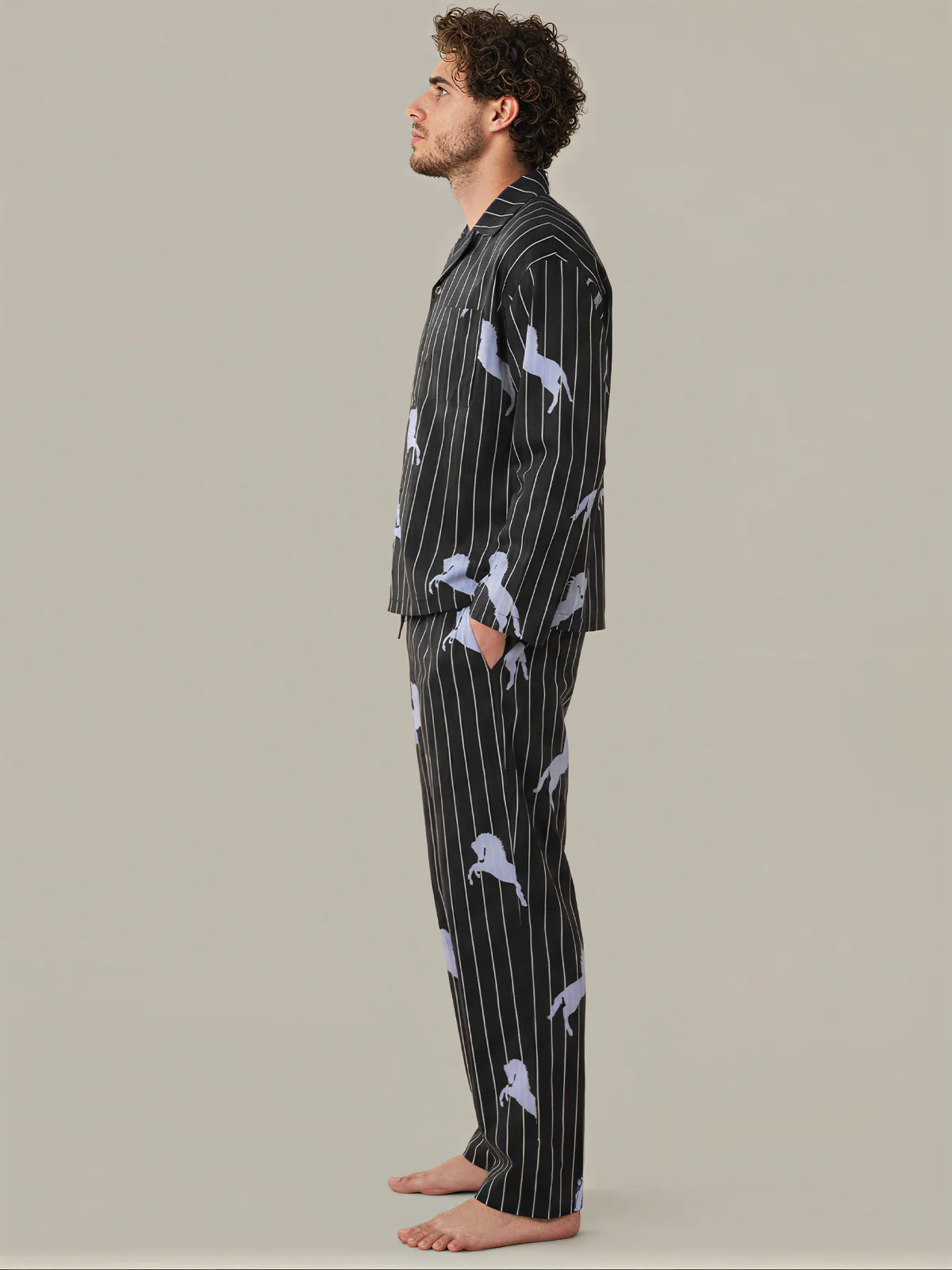 The Pinstripe Horse Print Sleep Set - Image 6