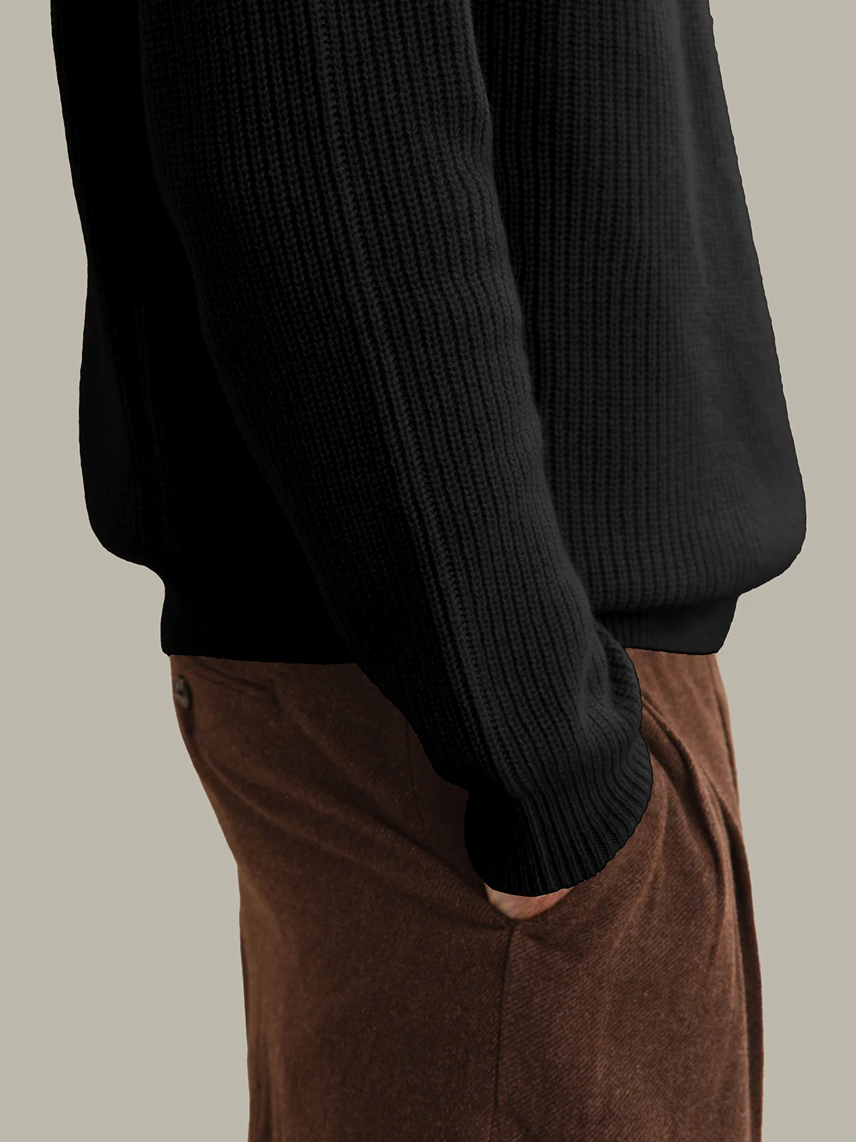 Theo: Men's 100% Cashmere Shaker Stitch Crewneck - Image 4