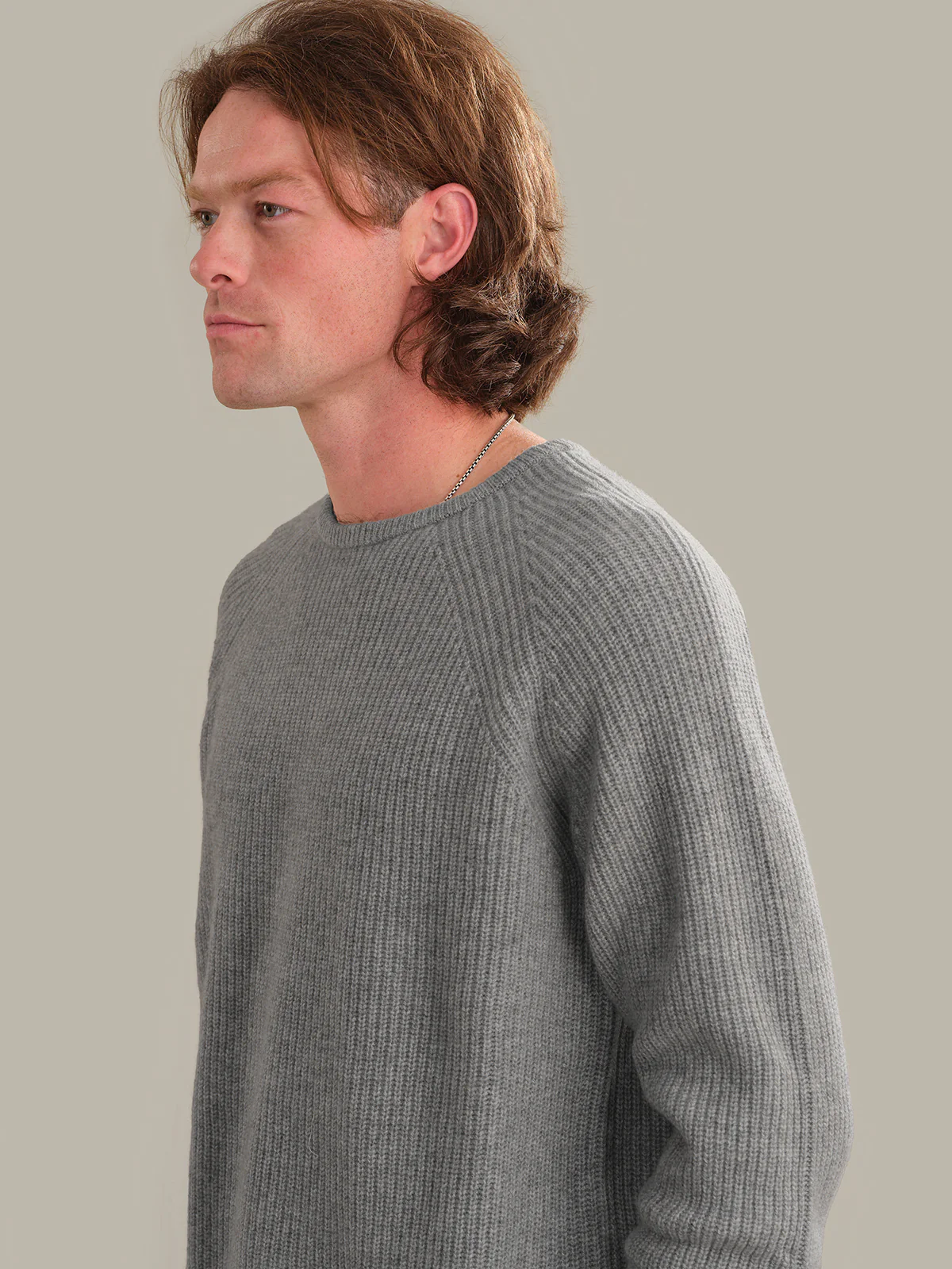 Theo: Men's 100% Cashmere Shaker Stitch Crewneck - Image 4
