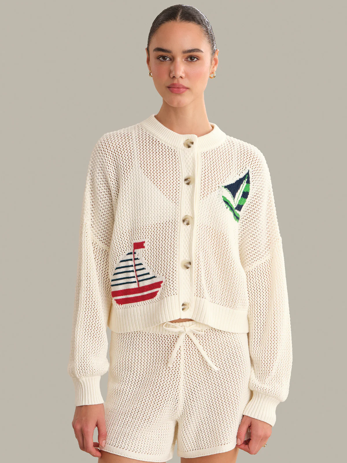 Tide Mesh Nautical Cardigan - Image 4