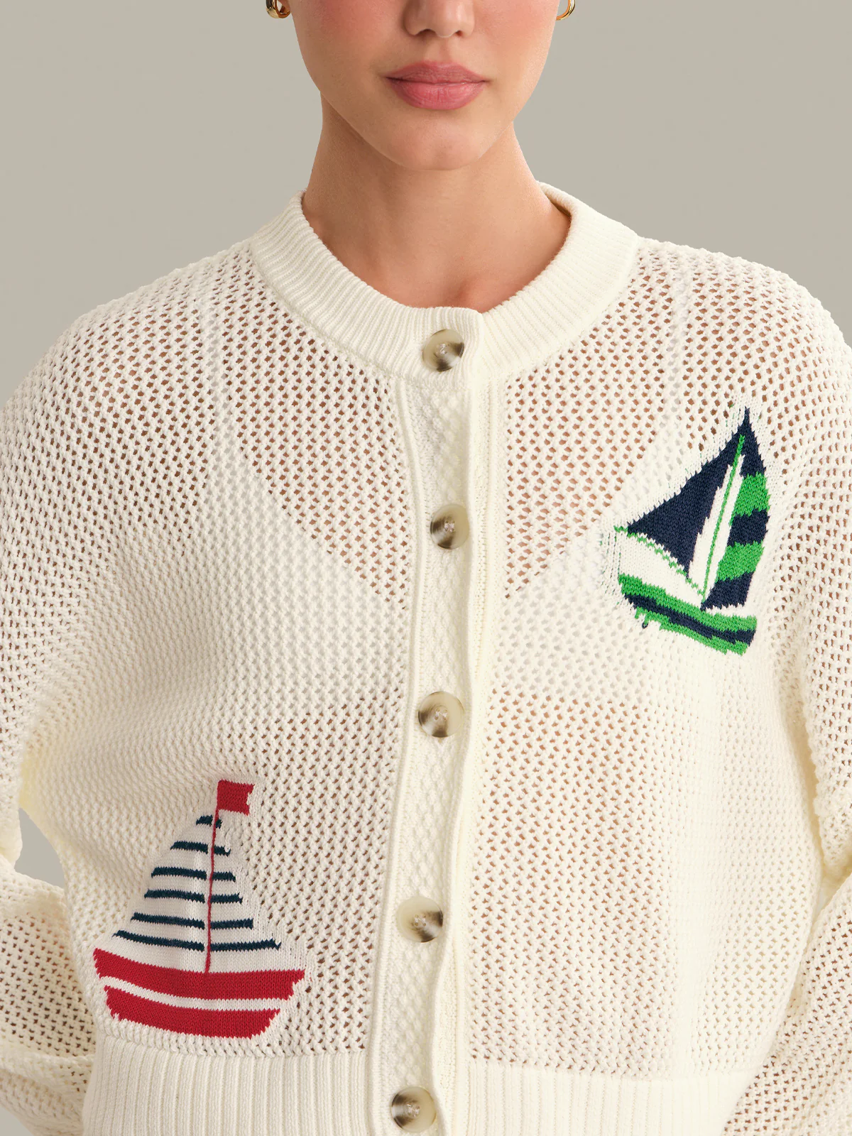 Tide Mesh Nautical Cardigan - Image 5