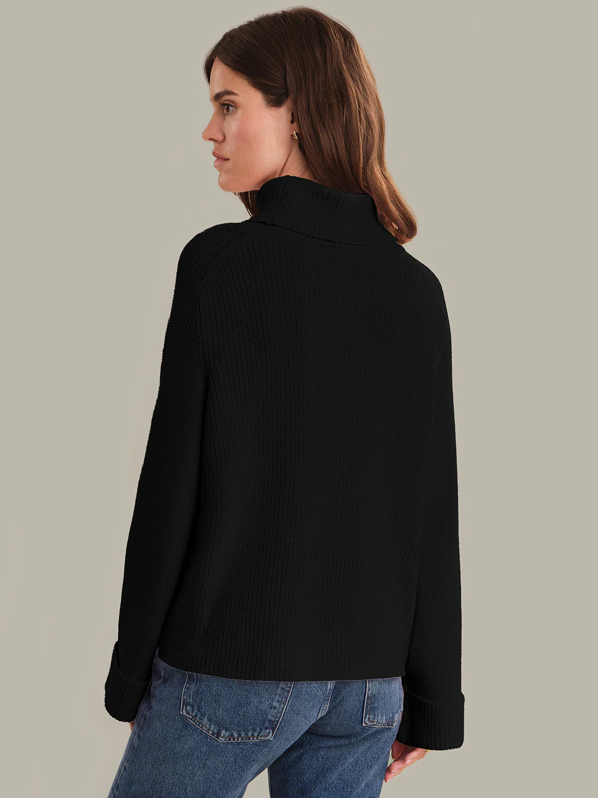 Vida: Cotton Tipped Turtleneck Sweater - Image 3