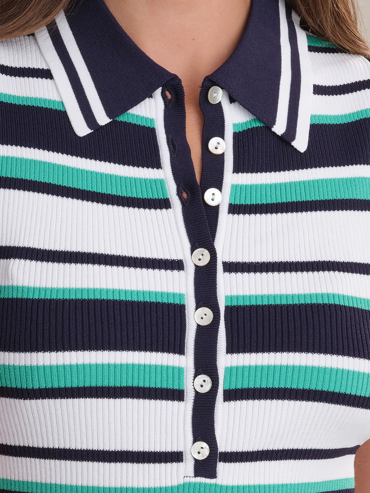Vivienne: Johnny Collar Stripe Tank - Image 4