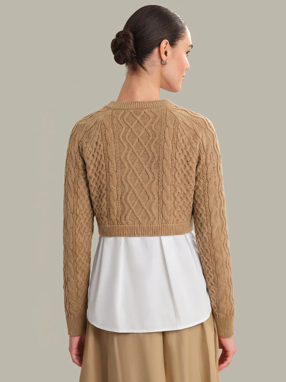 Willa: Cotton Suiting x Cable Knit Shrug - Image 3